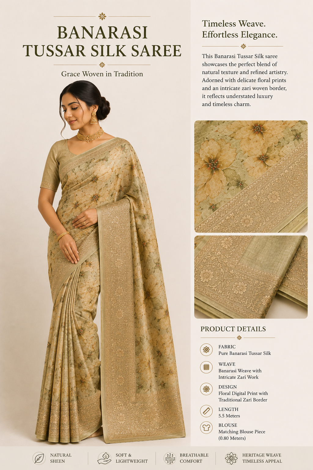 Banarasi Tussar Silk