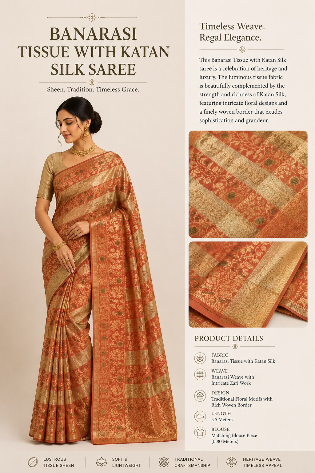 Tissue with Katan Silk