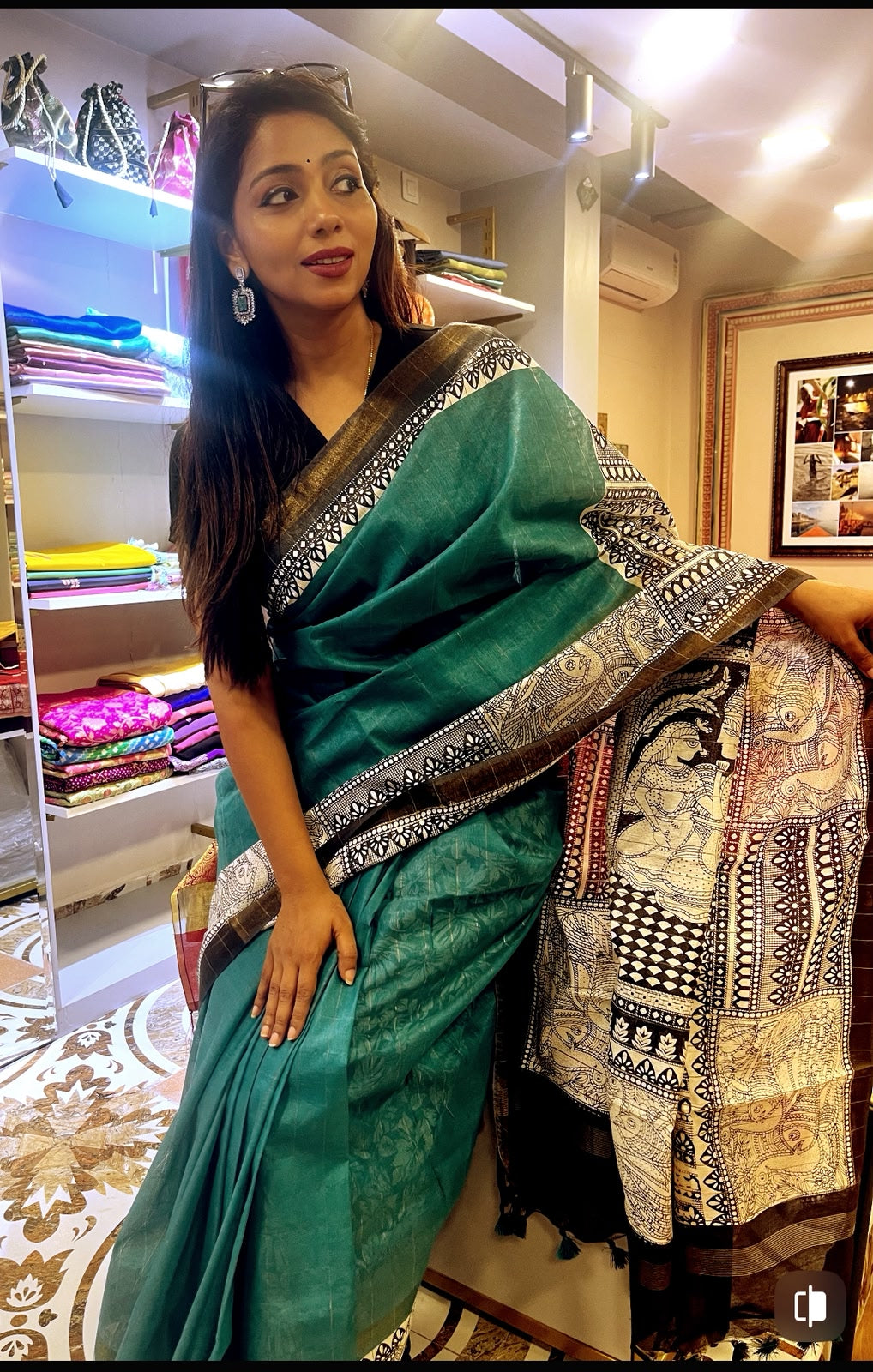 Cotton Silk Madhubani Print