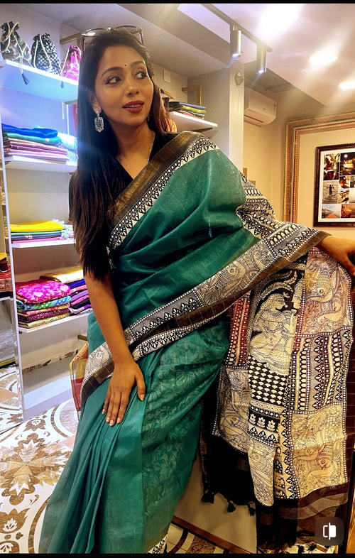 Cotton Silk Madhubani Print